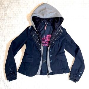Pinko Sunday Morning Italian Convertible Layered Utility Jacket, US Size 4